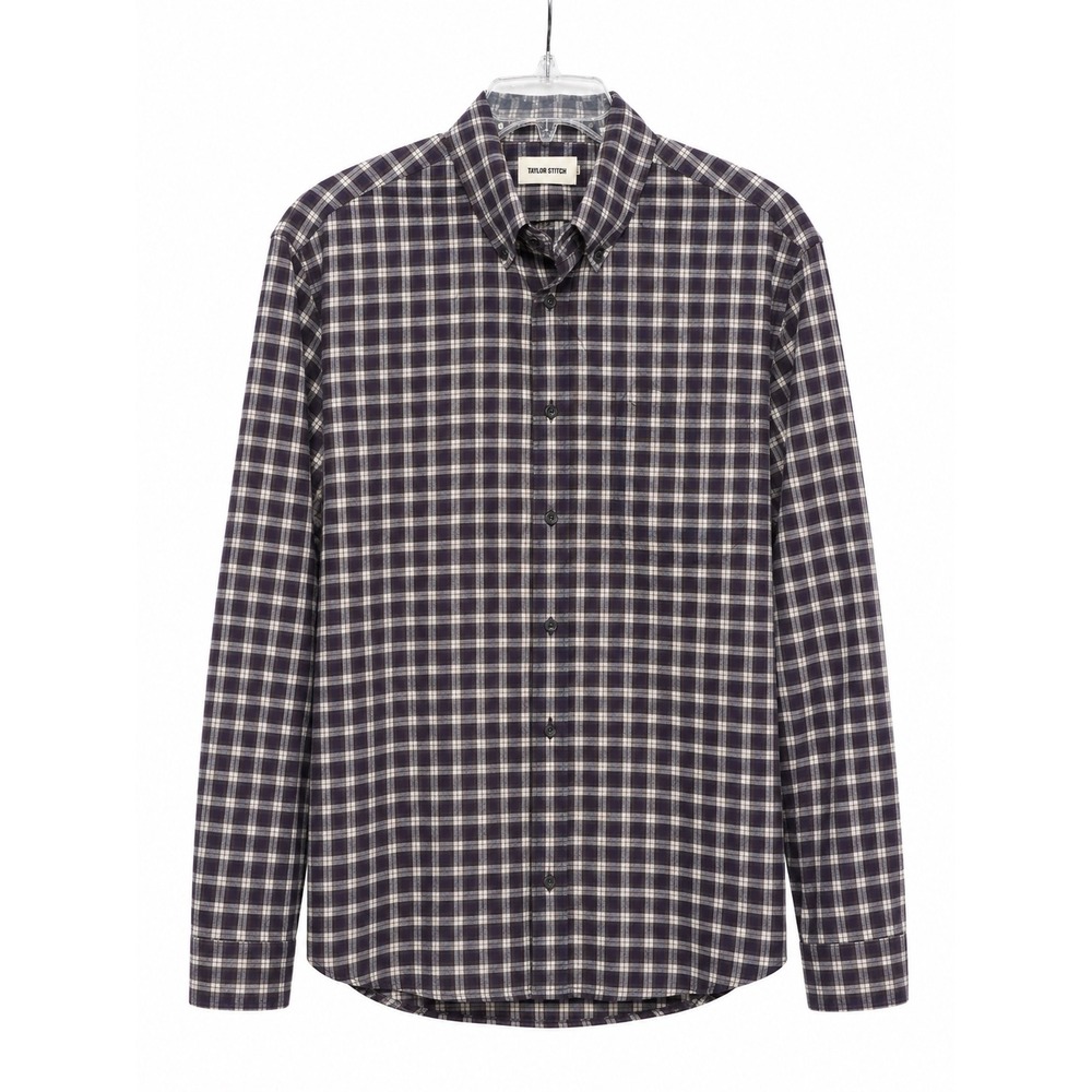 Taylor Stitch The Jack Mens 44 XL Navy Plaid Organic Cotton Button Down Shirt LS